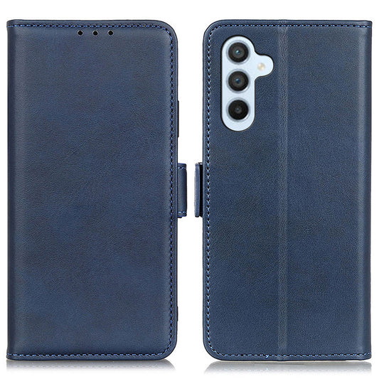 For Samsung Galaxy F34 5G / M34 5G Wallet Phone Case Cowhide Texture PU Leather Cover with Stand - Blue