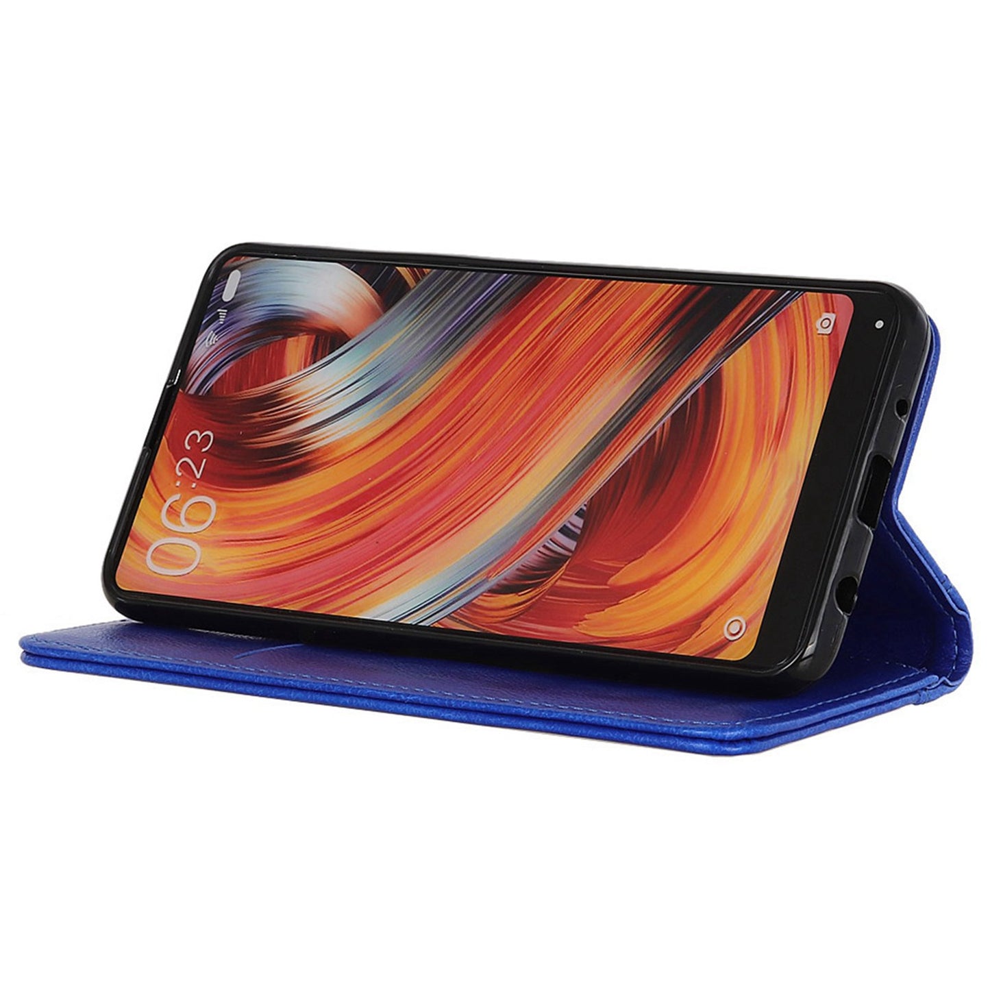 For Samsung Galaxy F34 5G / M34 5G Split Leather Wallet Phone Case Litchi Texture Stand Phone Cover - Blue