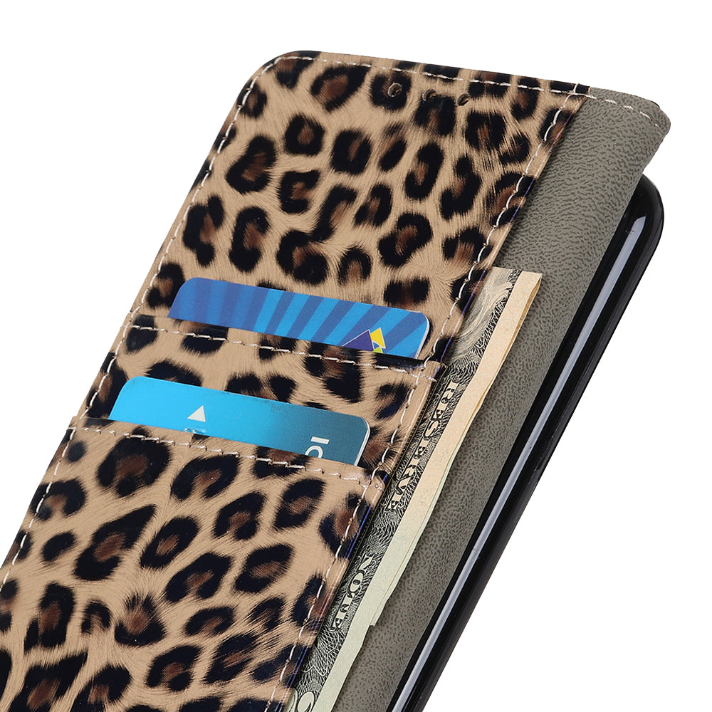 For Samsung Galaxy F34 5G / M34 5G Leopard Pattern Cell Phone Case Anti-Scratch PU Leather Stand Wallet Phone Cover