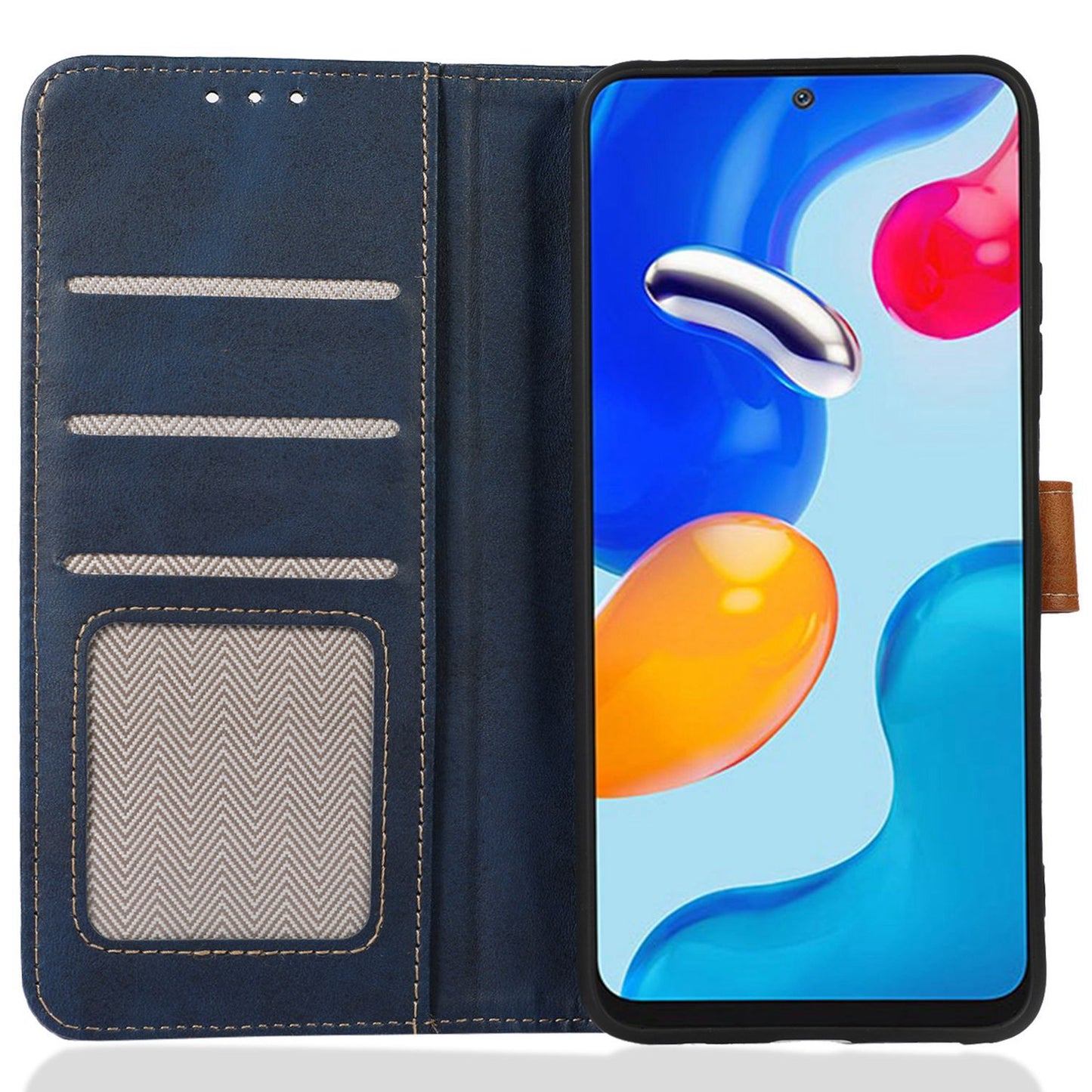 For Samsung Galaxy F34 5G / M34 5G Wallet Stand Protective Phone Case Calf Texture Phone Leather Cover - Sapphire