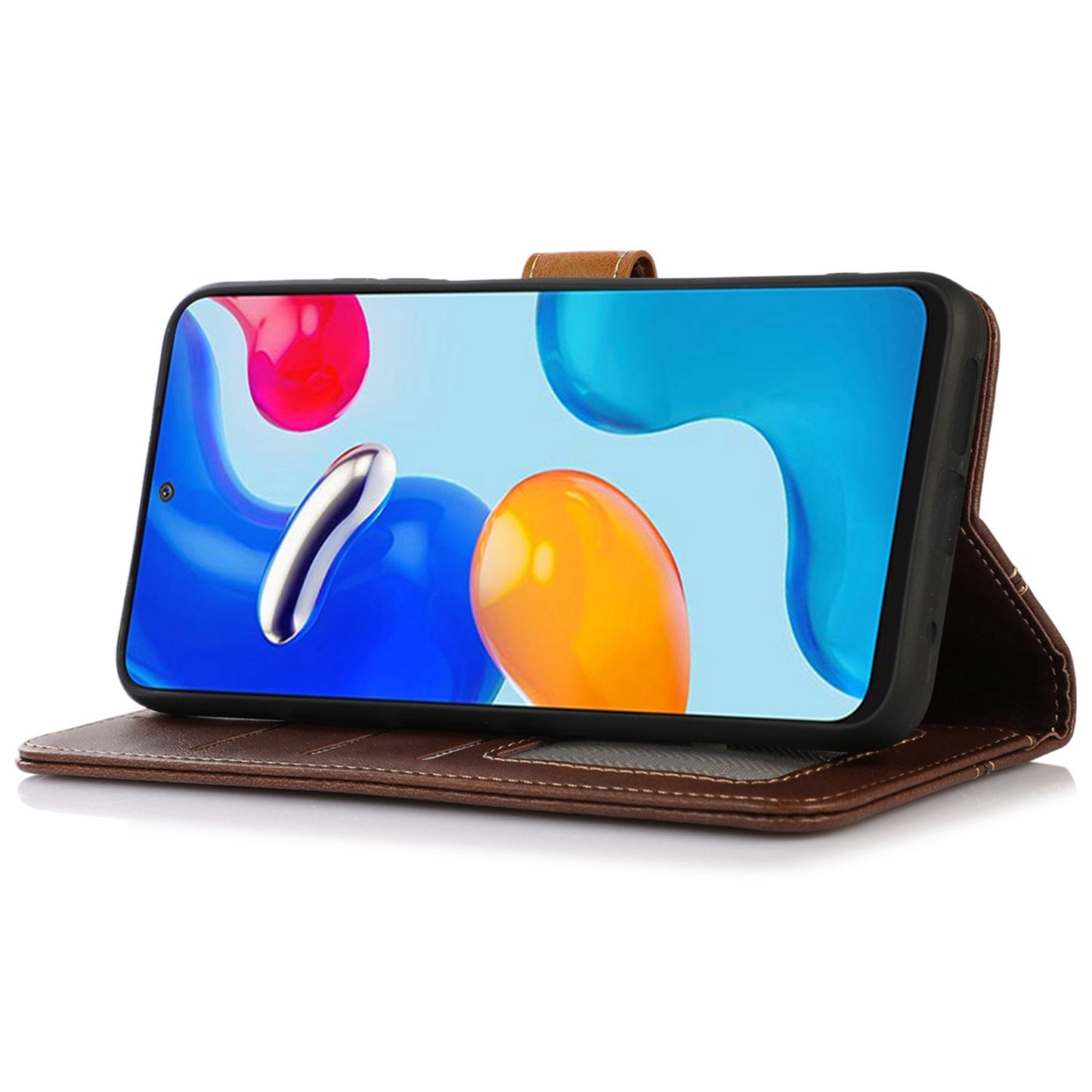 For Samsung Galaxy F34 5G / M34 5G Wallet Stand Protective Phone Case Calf Texture Phone Leather Cover - Coffee