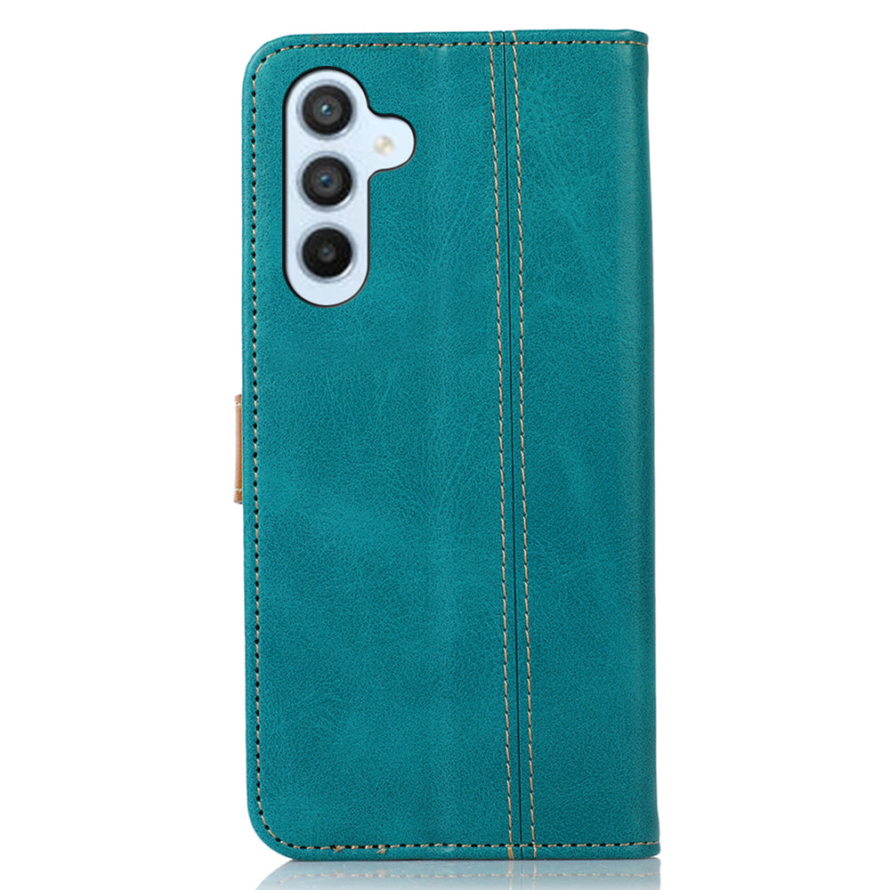 For Samsung Galaxy F34 5G / M34 5G Wallet Stand Protective Phone Case Calf Texture Phone Leather Cover - Light Green