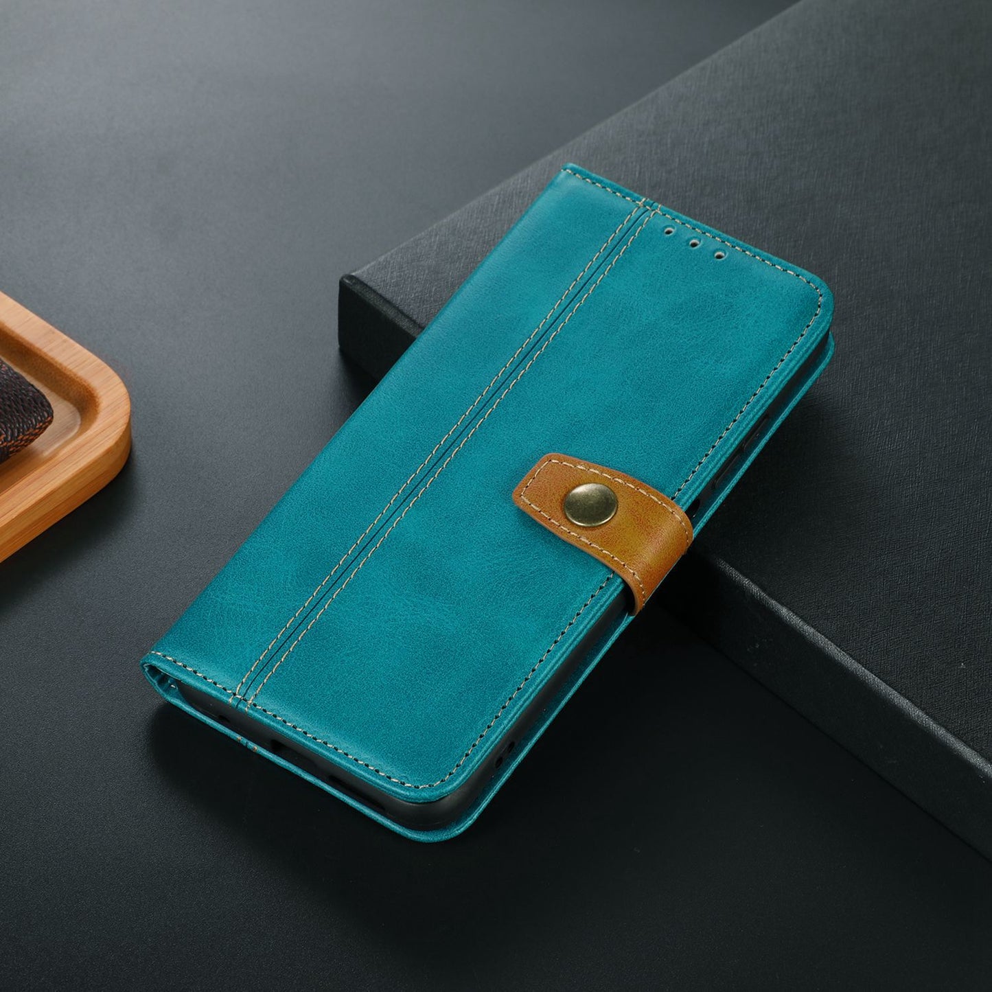 For Samsung Galaxy F34 5G / M34 5G Wallet Stand Protective Phone Case Calf Texture Phone Leather Cover - Light Green