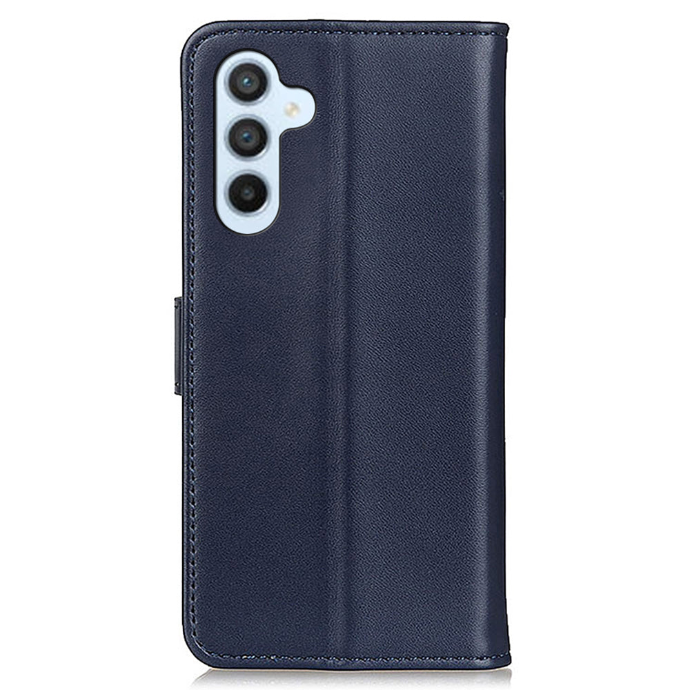 For Samsung Galaxy F34 5G / M34 5G Textured PU Leather Case Wallet Stand Drop-proof Protective Phone Cover - Blue