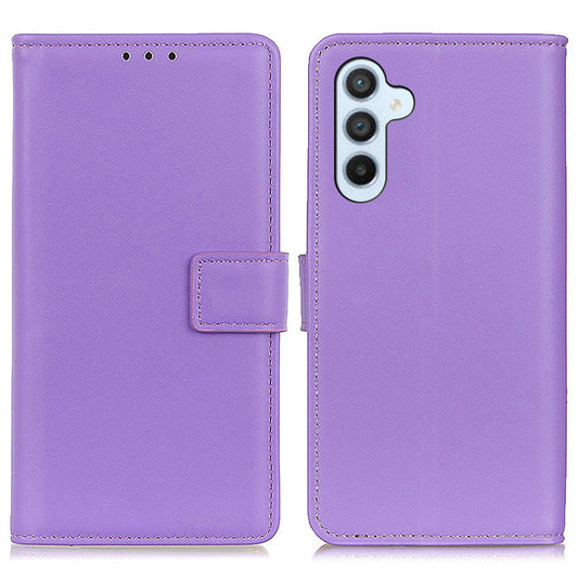 For Samsung Galaxy F34 5G / M34 5G Textured PU Leather Case Wallet Stand Drop-proof Protective Phone Cover - Purple