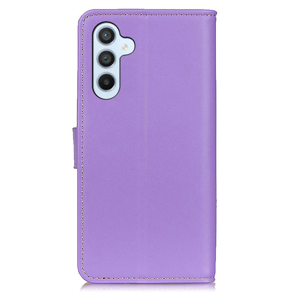 For Samsung Galaxy F34 5G / M34 5G Textured PU Leather Case Wallet Stand Drop-proof Protective Phone Cover - Purple