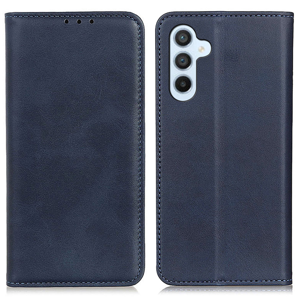 For Samsung Galaxy F34 5G / M34 5G Split Leather Case Phone Cover with Wallet Stand - Blue
