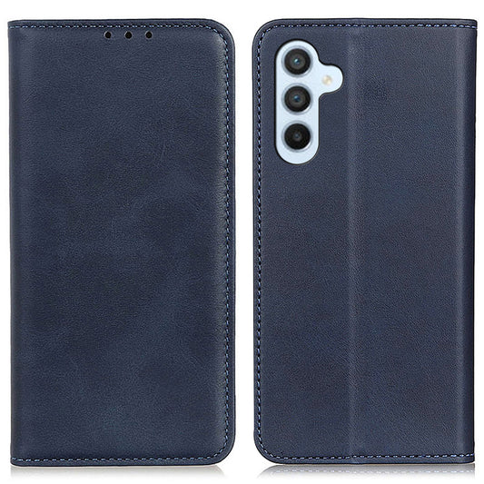For Samsung Galaxy F34 5G / M34 5G Split Leather Case Phone Cover with Wallet Stand - Blue