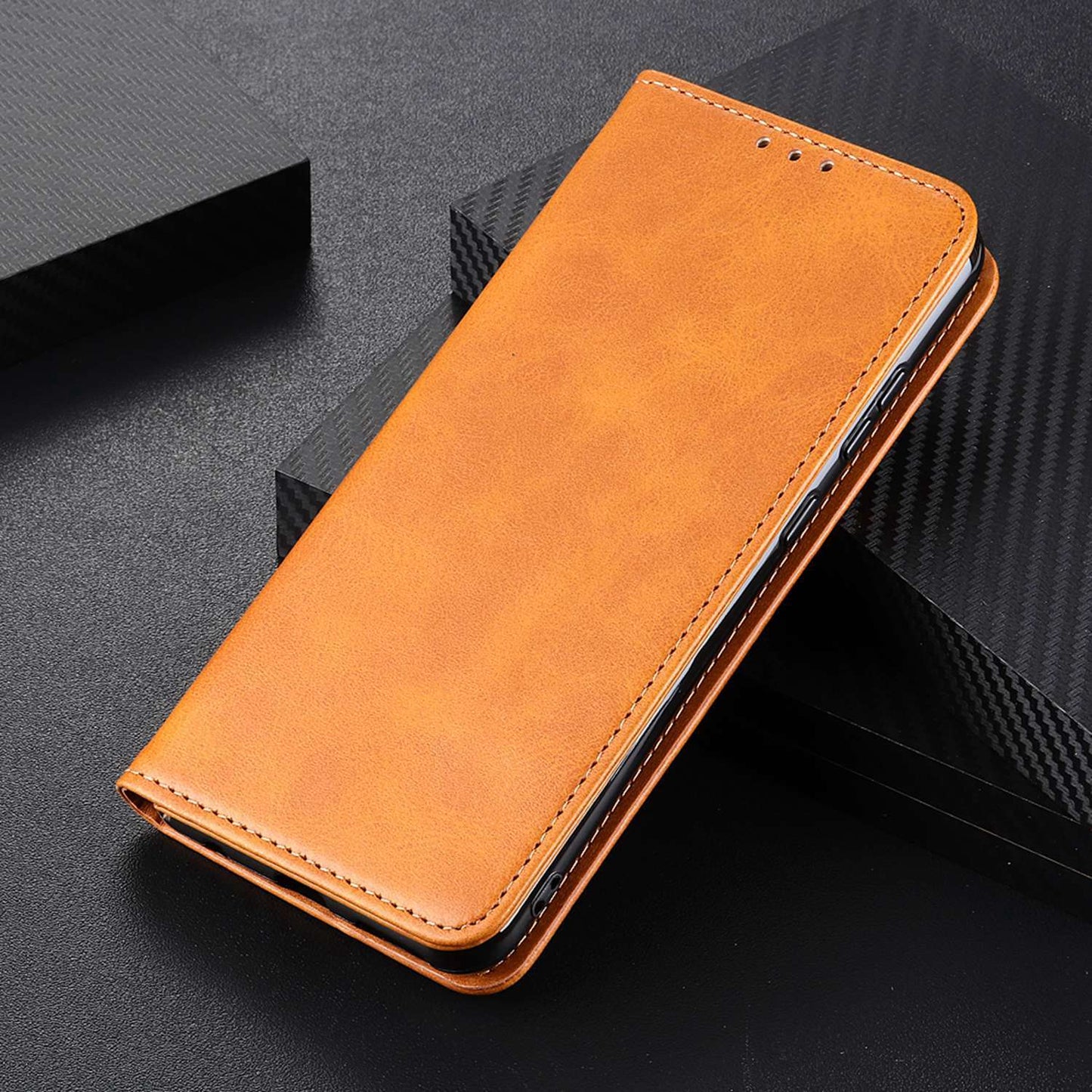 For Samsung Galaxy F34 5G / M34 5G Split Leather Case Phone Cover with Wallet Stand - Brown