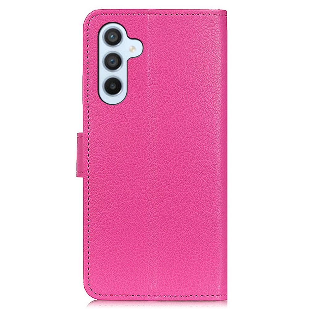For Samsung Galaxy F34 5G / M34 5G Litchi Texture Leather Wallet Case Stand Protective Phone Cover - Rose