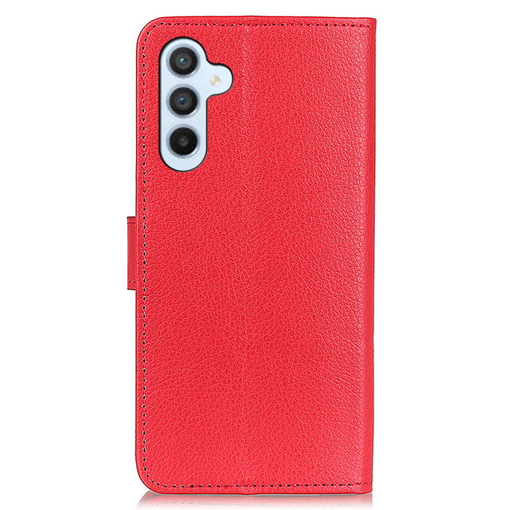 For Samsung Galaxy F34 5G / M34 5G Litchi Texture Leather Wallet Case Stand Protective Phone Cover - Red