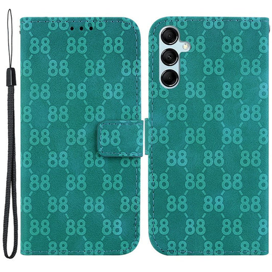 Wallet Phone Case for Samsung Galaxy M54 5G / F54 5G Anti-Drop Double 8-Shape Imprinted PU Leather Flip Cover - Green