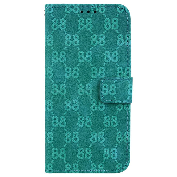 Wallet Phone Case for Samsung Galaxy M54 5G / F54 5G Anti-Drop Double 8-Shape Imprinted PU Leather Flip Cover - Green