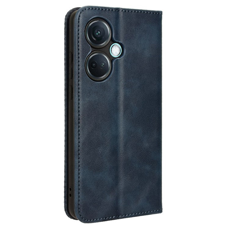 For OnePlus Nord CE3 5G / Oppo K11 5G Phone Wallet Case Retro PU Leather Stand Cell Phone Cover - Blue