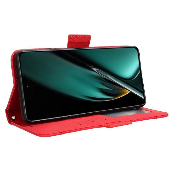 For OnePlus Nord CE3 5G / Oppo K11 5G PU Leather Wallet Phone Case Shockproof Stand Cover with Multiple Card Holder - Red