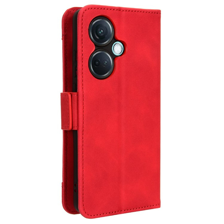For OnePlus Nord CE3 5G / Oppo K11 5G PU Leather Wallet Phone Case Shockproof Stand Cover with Multiple Card Holder - Red