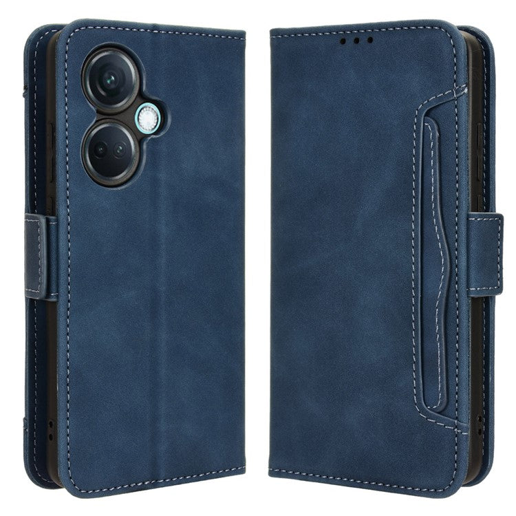 For OnePlus Nord CE3 5G / Oppo K11 5G PU Leather Wallet Phone Case Shockproof Stand Cover with Multiple Card Holder - Blue
