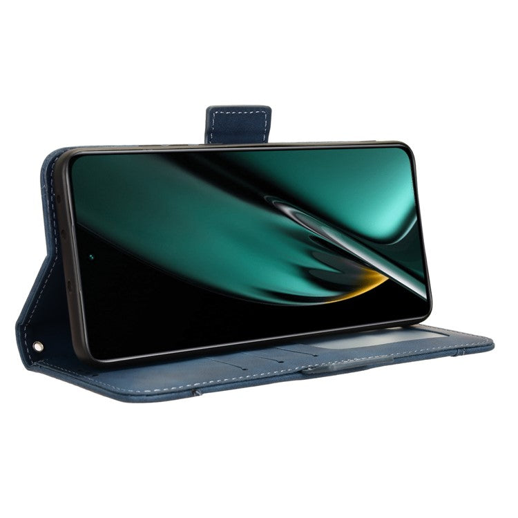 For OnePlus Nord CE3 5G / Oppo K11 5G PU Leather Wallet Phone Case Shockproof Stand Cover with Multiple Card Holder - Blue