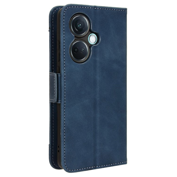 For OnePlus Nord CE3 5G / Oppo K11 5G PU Leather Wallet Phone Case Shockproof Stand Cover with Multiple Card Holder - Blue