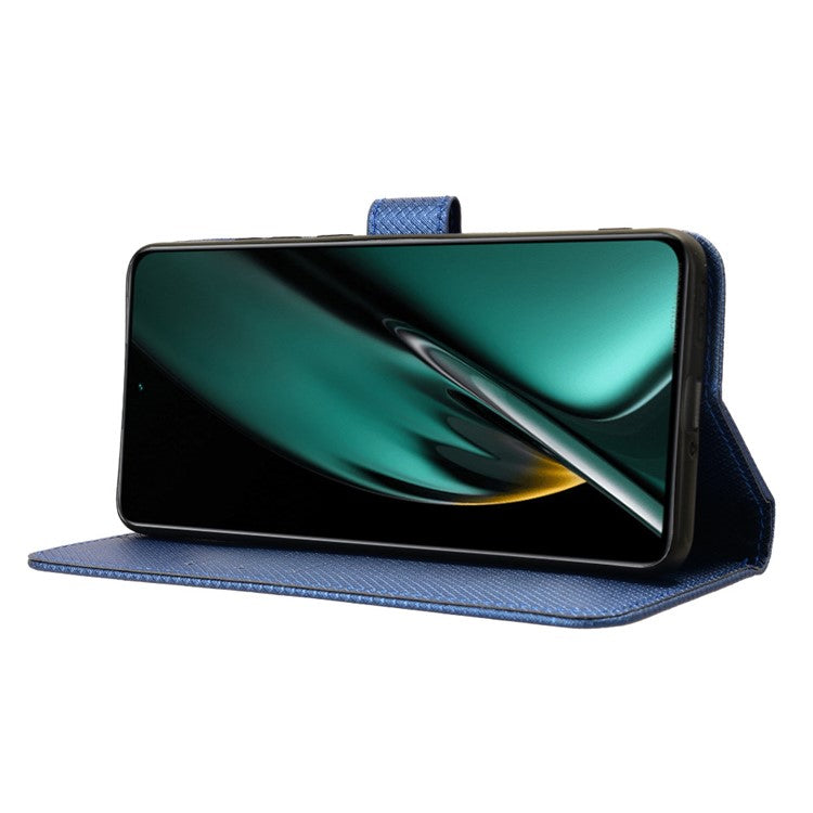 For OnePlus Nord CE3 5G / Oppo K11 5G Wallet Phone Case Stand Diamond Texture Phone Leather Cover - Blue