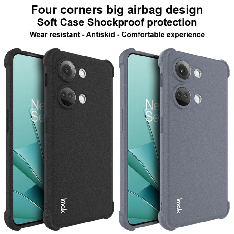 IMAK For OnePlus Ace 2V / Nord 3 5G Soft TPU Matte Phone Case Airbag Shockproof Back Cover - Black