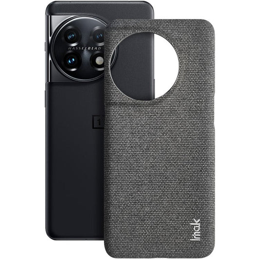 IMAK Ruiyi Series Cloth Texture Phone Case for OnePlus 11 5G , PU Leather + PC Ultra Thin Protective Cover - Dark Grey