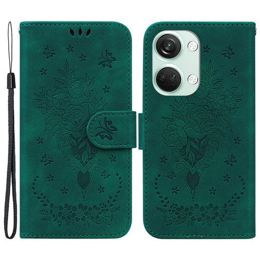 For OnePlus Nord 3 5G / Ace 2V PU Leather+TPU Wallet Stand Case Double 8-Shape Imprint Phone Cover - Green