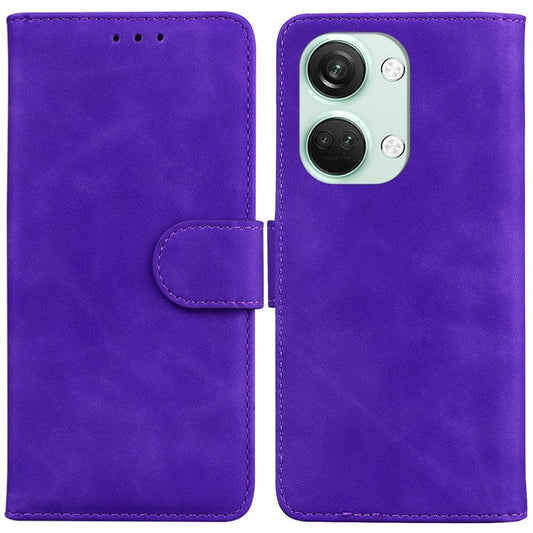 For OnePlus Nord 3 5G / Ace 2V PU Leather Wallet Case Solid Color Horizontal Stand Phone Cover - Purple