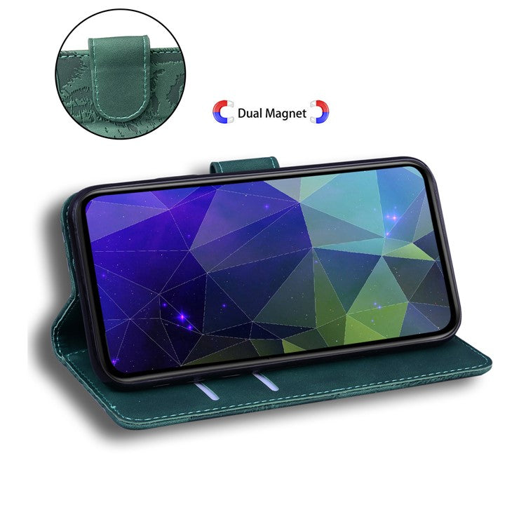 PU Leather Cover for OnePlus Nord 3 5G / Ace 2V Tiger Imprint Wallet Stand Phone Protective Shell - Green