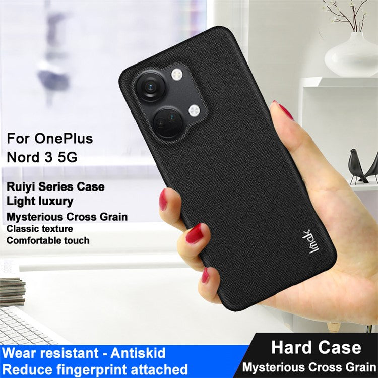 IMAK Ruiyi Series for OnePlus Ace 2V / Nord 3 5G Protective Phone Case PU Leather Coated PC Cover - Cross Texture