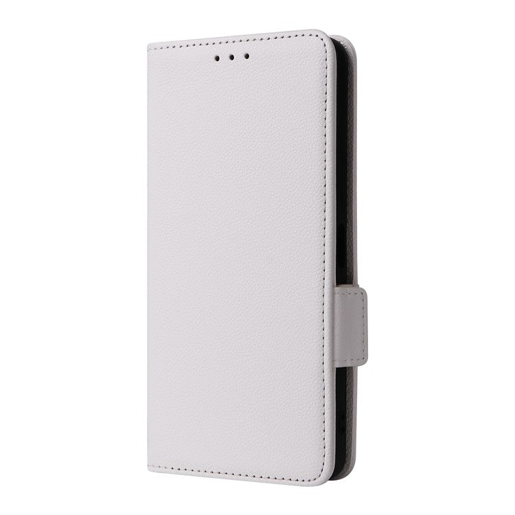 For vivo Y35m+ 5G / Y35+ 5G / Y27 4G Litchi Texture Phone Shell PU Leather Wallet Stand Anti-drop Cover with Strap - White