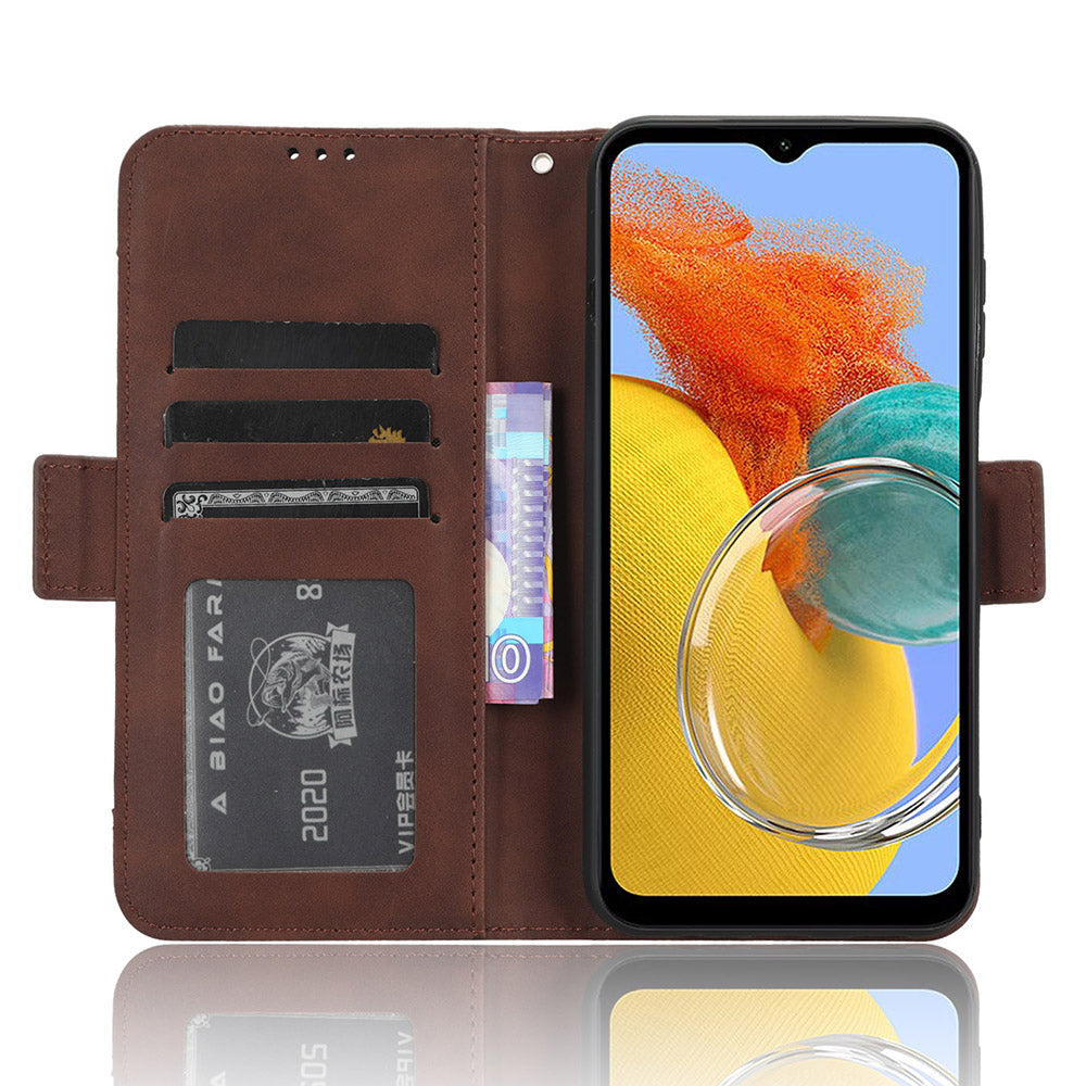 For Samsung Galaxy F34 5G / M34 5G Multiple Card Slots Phone Leather Case Wallet Stand Phone Cover - Brown