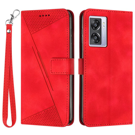 For Oppo A57 (2022) 5G / A77 5G / A57 4G / A57e 4G / A57s 4G / A77 4G / A77s 4G / Realme V23 5G / OnePlus Nord N20 SE 4G Imprinted Leather Phone Stand Wallet Case - Red