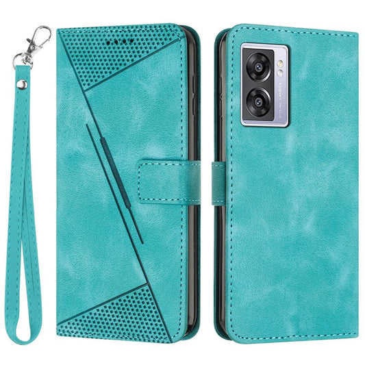 For Oppo A57 (2022) 5G / A77 5G / A57 4G / A57e 4G / A57s 4G / A77 4G / A77s 4G / Realme V23 5G / OnePlus Nord N20 SE 4G Imprinted Leather Phone Stand Wallet Case - Green