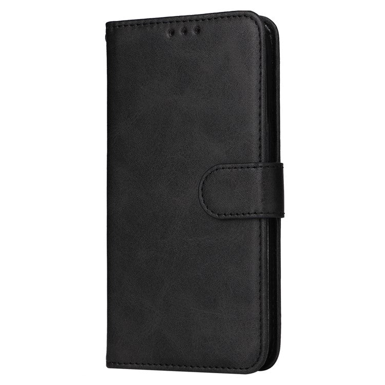 Wallet Stand Case for OnePlus Nord CE 3 Lite 5G / N30 5G / Oppo K11x 5G PU Leather Calf Texture Phone Cover - Black