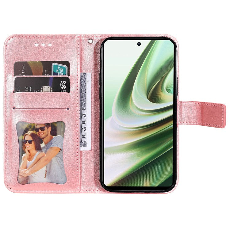 Stand Cover for OnePlus Nord CE3 5G / Oppo K11 5G Flower Imprint PU Leather Wallet Phone Case - Pink