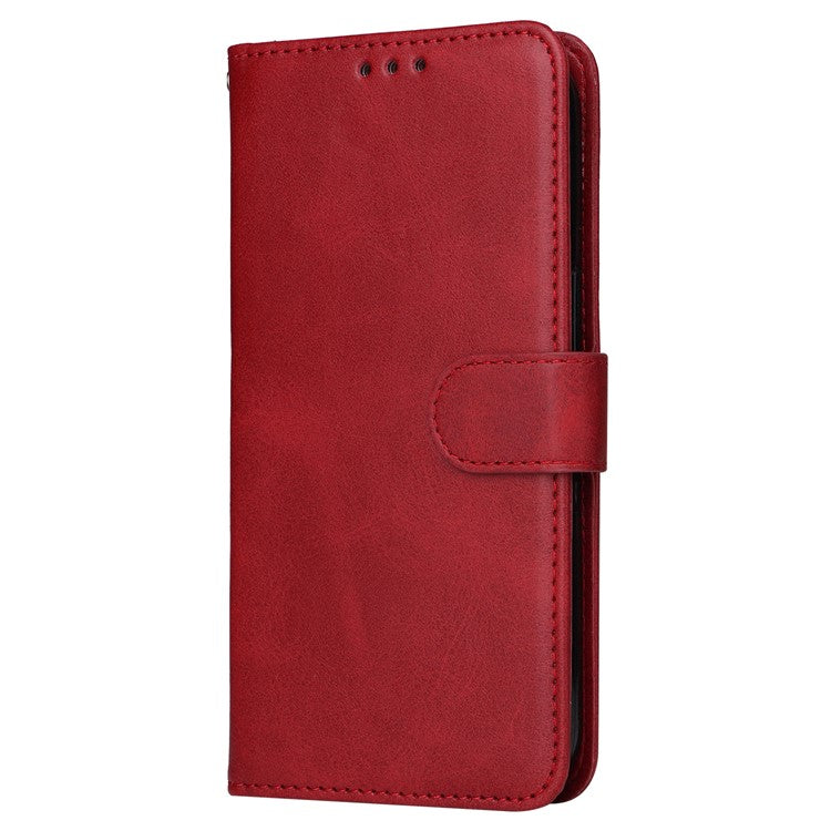For OnePlus Nord CE3 5G / Oppo K11 5G Calf Texture Phone Case Leather Wallet Stand Protection Cover - Red