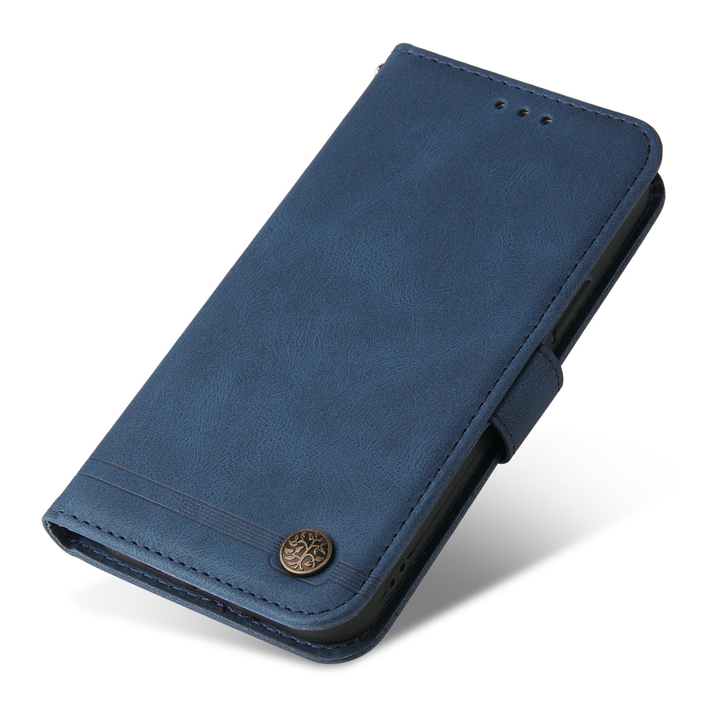 For Samsung Galaxy F34 5G / M34 5G Imprinted Lines Stand Wallet Cover Anti-drop PU Leather Phone Case - Blue