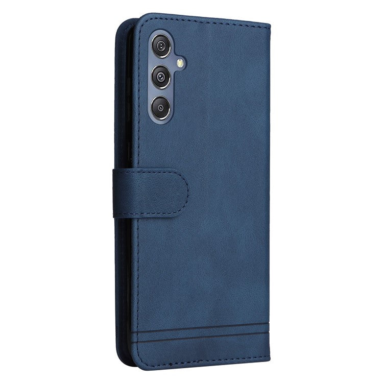 For Samsung Galaxy F34 5G / M34 5G Leather Wallet Cases Skin Touch Phone Cover Stand with Strap - Blue