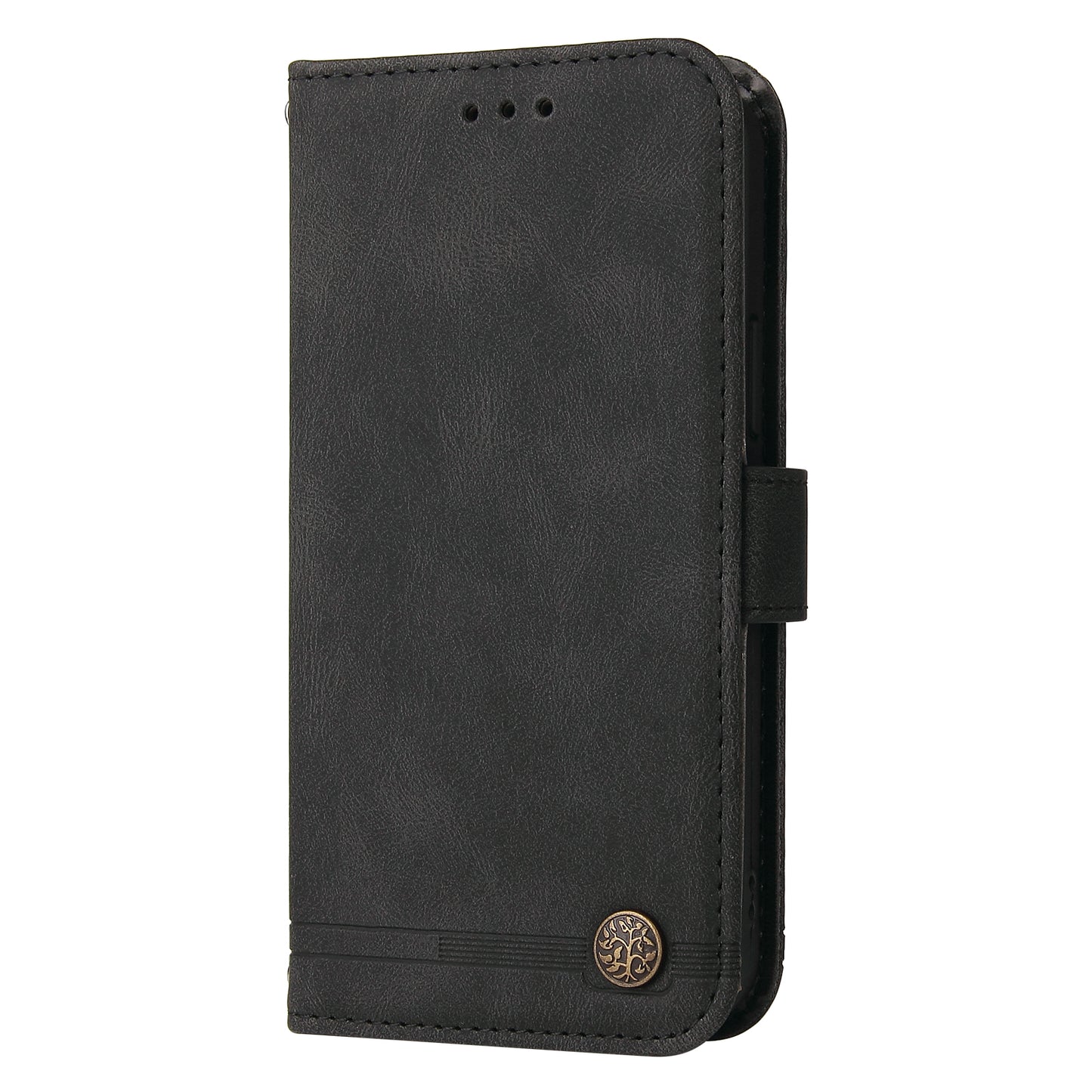 For Samsung Galaxy F34 5G / M34 5G Imprinted Lines Stand Wallet Cover Anti-drop PU Leather Phone Case - Black