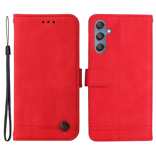 For Samsung Galaxy F34 5G / M34 5G Leather Wallet Cases Skin Touch Phone Cover Stand with Strap - Red