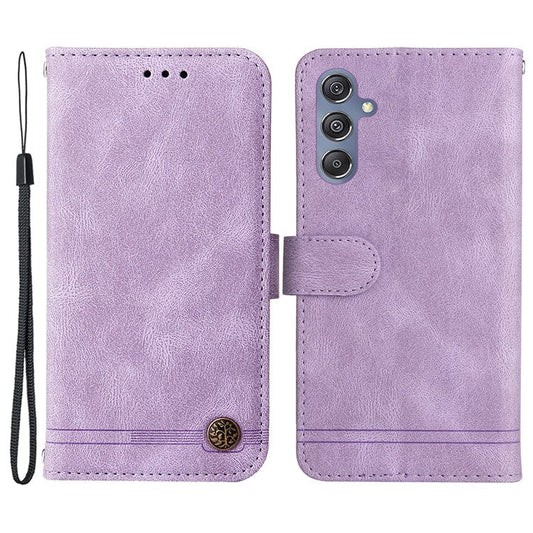 For Samsung Galaxy F34 5G / M34 5G Leather Wallet Cases Skin Touch Phone Cover Stand with Strap - Purple
