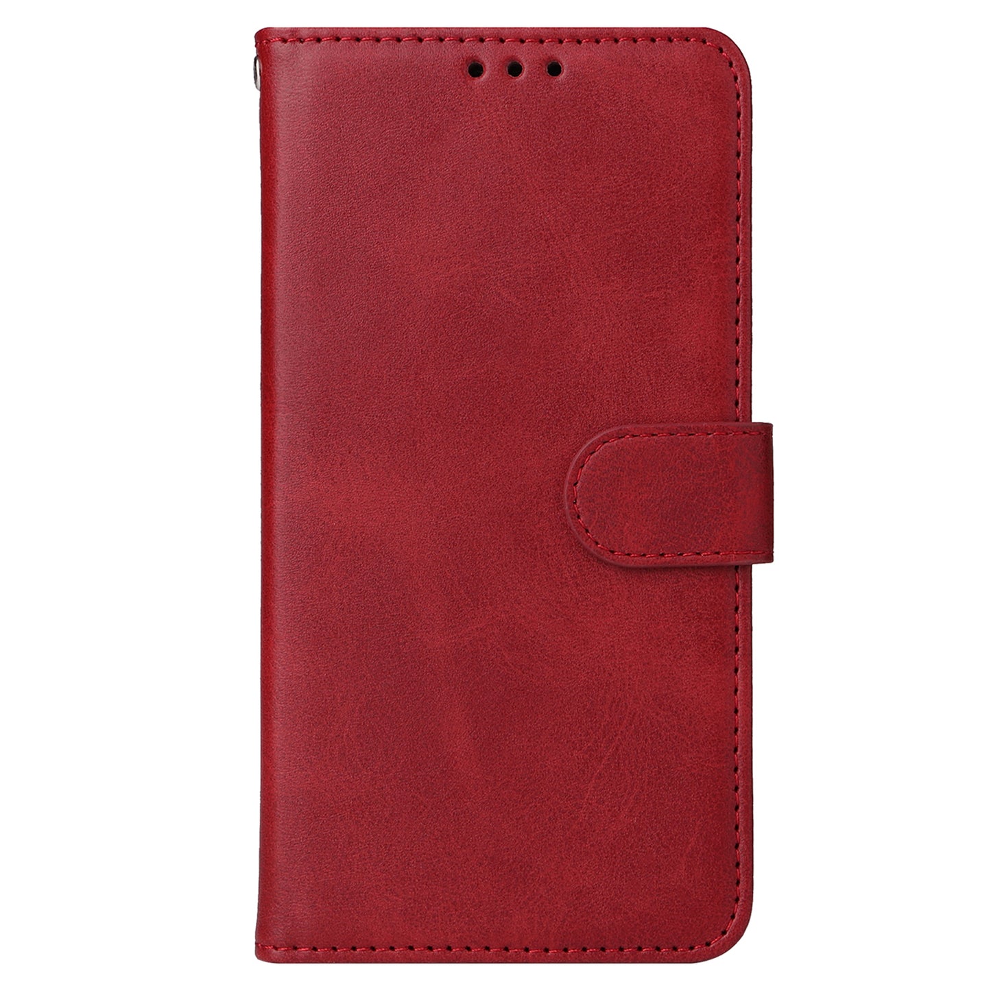 For Samsung Galaxy F34 5G / M34 5G Shockproof Phone Shell Calf Texture PU Leather Wallet Stand Cover - Red
