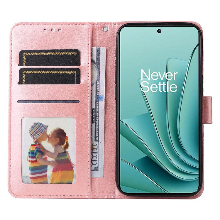 For OnePlus Nord 3 5G / Ace 2V Sunflower Imprinted PU Leather Cover Anti-drop Wallet Stand Phone Case - Pink