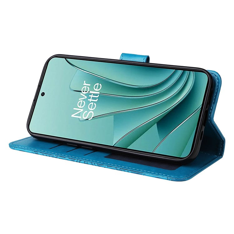 For OnePlus Nord 3 5G / Ace 2V Sunflower Imprinted PU Leather Cover Anti-drop Wallet Stand Phone Case - Blue