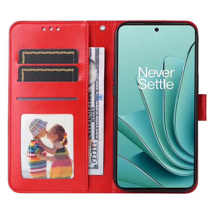 For OnePlus Nord 3 5G / Ace 2V Sunflower Imprinted PU Leather Cover Anti-drop Wallet Stand Phone Case - Red