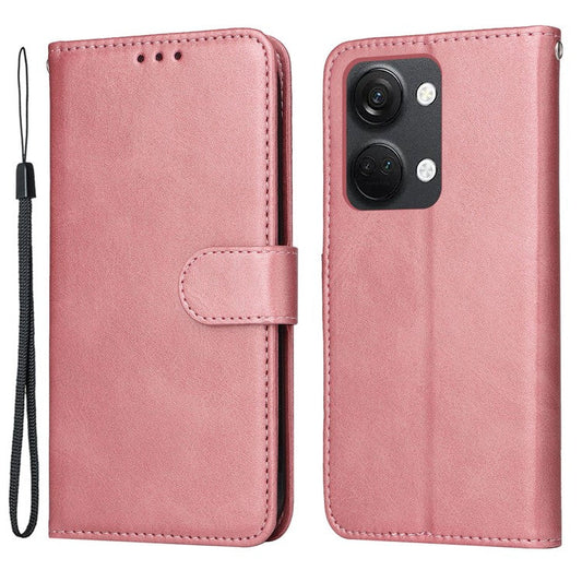 For OnePlus Nord 3 5G / Ace 2V Calf Texture Anti-scratch Phone Case Flip Wallet Stand Shell - Pink