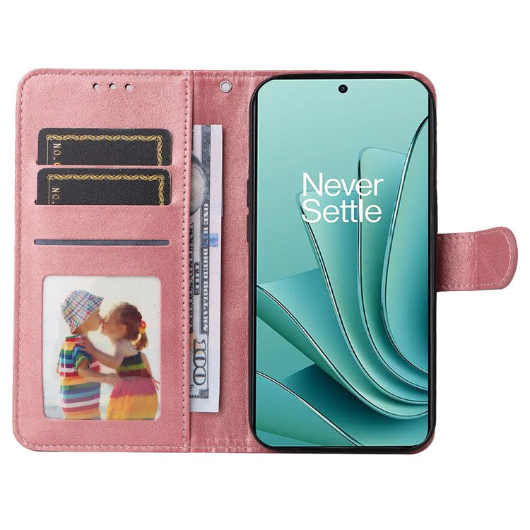 For OnePlus Nord 3 5G / Ace 2V Calf Texture Anti-scratch Phone Case Flip Wallet Stand Shell - Pink
