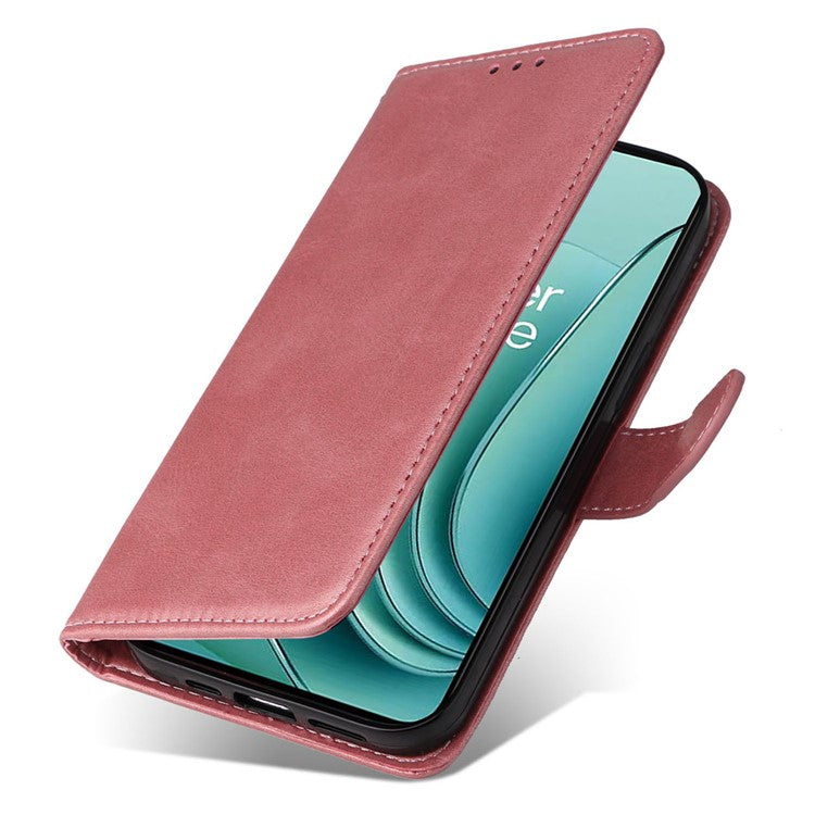 For OnePlus Nord 3 5G / Ace 2V Calf Texture Anti-scratch Phone Case Flip Wallet Stand Shell - Pink