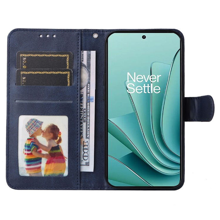 For OnePlus Nord 3 5G / Ace 2V Calf Texture Anti-scratch Phone Case Flip Wallet Stand Shell - Blue